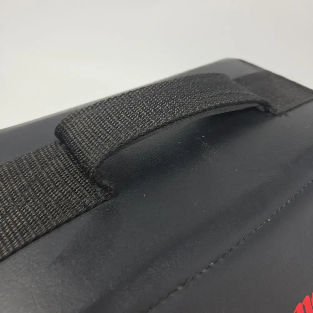 Vintage Official CANON Leather Case Black Red w/ Shoulder Strap 80s Footed